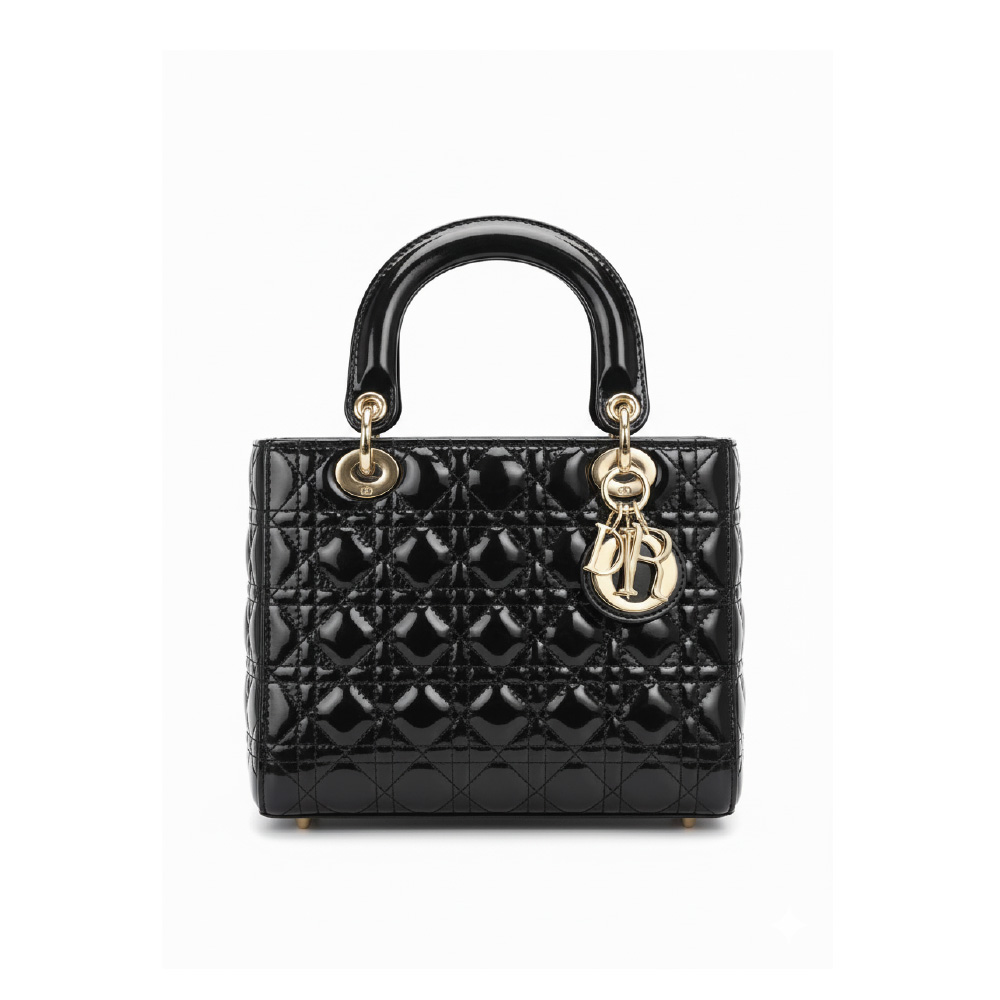 حقيبة ليدي ديور حجم كبير مع لمعة