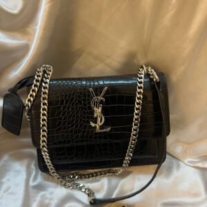 حقيبة سان  لوران  لون اسود جلد تمساج