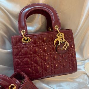 حقيبة ليدي ديور برغندي حجم كبير