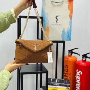 حقيبةysl شمواه لون عسلي- جديد